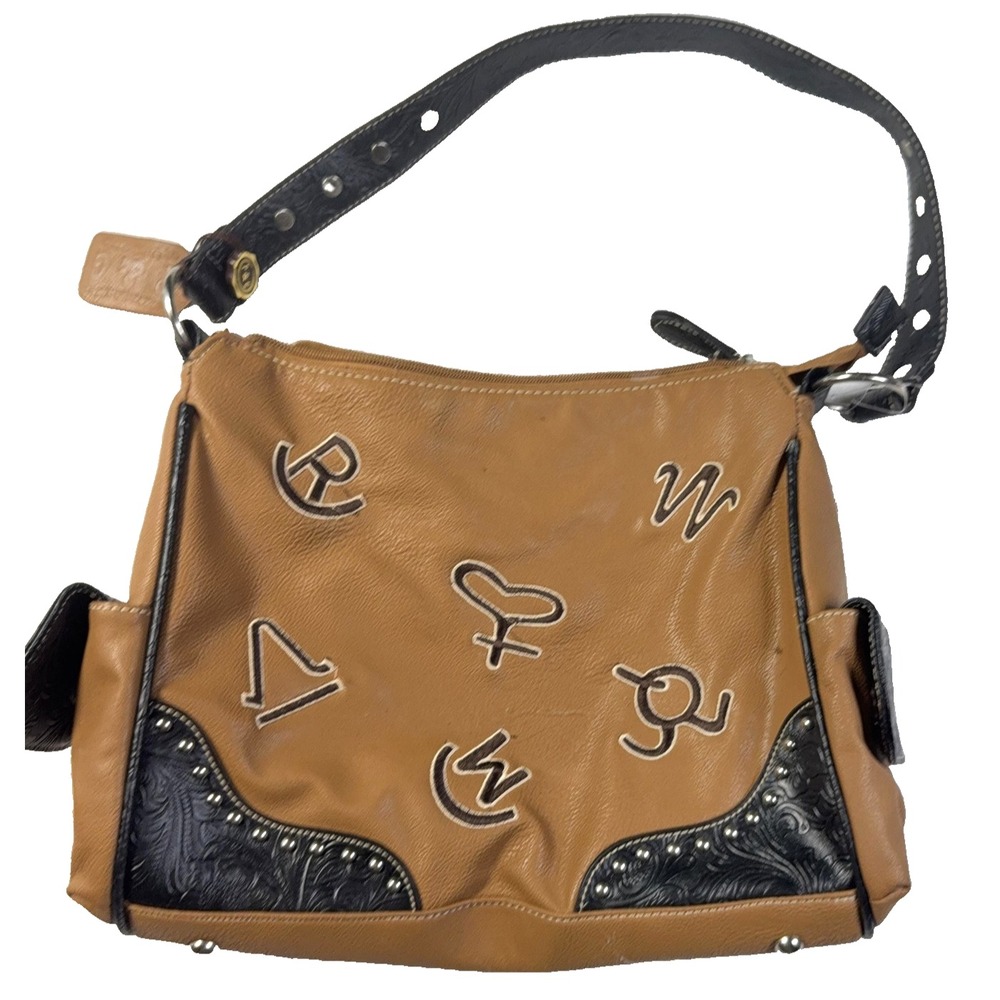 P&G Collection Western Embroidered Shoulder Handbag Womens Tooled Y2K Cowboycore